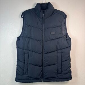 Hollister Puffer Vest Jacket Men’s Medium Black Preppy Spell out